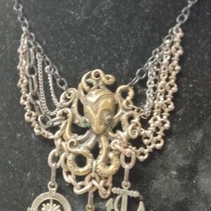 Vintage Octopus Pendant Necklace